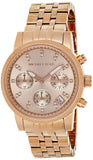 Michael Kors Ritz Chronograph Rose Gold Dial Rose Gold Steel Strap Watch for Women - MK6077 Authentic Buy Shop Now