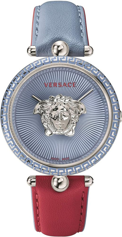 Versace Palazzo Empire Blue Dial Blue & Red Leather Strap Watch for Women - VCO070017 Authentic Buy Shop Now