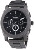 Fossil Machine Chronograph Black Dial Grey Steel Strap Watch for Men - FS4662 Authentic Buy Shop Now