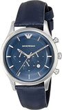 Emporio Armani Lambda Chronograph Blue Dial Blue Leather Strap Watch For Men - AR11018 Authentic Buy Shop Now