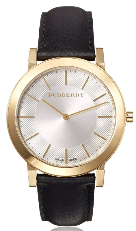 Burberry The City Gold Dial Black Leather Strap Watch for Men - BU2353 Authentic Buy Shop Now