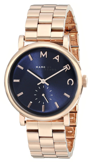 Marc Jacobs Baker Blue Dial Rose Gold Steel Strap Watch for Women - MBM3330 Authentic Buy Shop Now