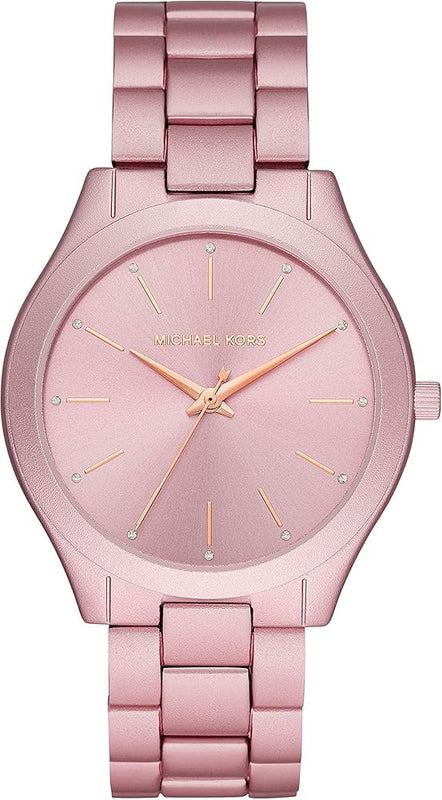 Michael Kors Slim Runway Pink Dial Pink Steel Strap Watch For Women - MK4456 Authentic Buy Shop Now