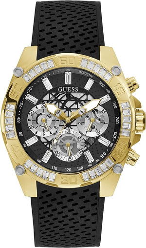 Guess Trophy Multifunction Black Dial Black Rubber Strap Watch for Men - GW0333G2 Authentic Buy Shop Now