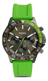 Fossil Bannon Chronograph Grey Dial Green Silicone Strap Watch for Men - BQ2501 Authentic Buy Shop Now