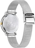 Versace V-Circle Quartz Silver Dial Silver Mesh Strap Watch for Women - VBP050017 Authentic Buy Shop Now