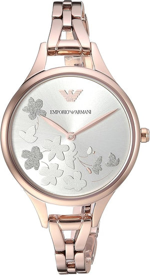Emporio Armani Aurora Quartz Silver Dial Gold Steel Strap Watch For Women - AR11108 Authentic Buy Shop Now