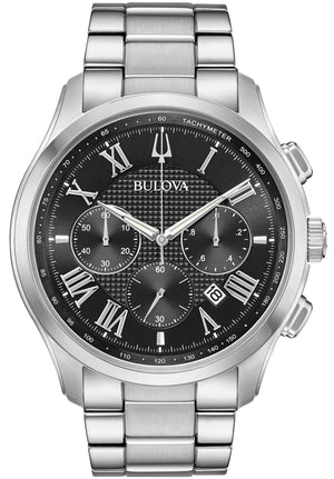 Bulova Classic Collection Black Dial Silver Steel Strap Watch for Men - 96K107 Authentic Buy Shop Now