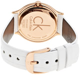Calvin Klein Skirt White Dial White Leather Strap Watch for Women - K2U236K6 Authentic Buy Shop Now