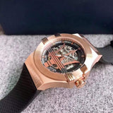 Maserati Potenza Limited Edition Automatic Skeleton Black Dial Black Leather Strap Watch For Men - R8821108025 Authentic Buy Shop Now