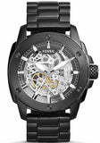 Fossil Modern Machine Automatic Silver Dial Black Steel Strap Watch for Men - ME3080 Authentic Buy Shop Now