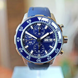 IWC Aquatimer Chronograph Blue Dial Blue Rubber Strap Watch for Men - IW376711 Authentic Buy Shop Now