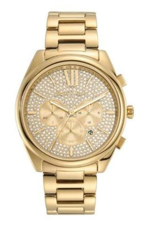 Michael Kors Janelle Chronograph Gold Dial Gold Steel Strap Watch For Men - MK8995 Authentic Buy Shop Now