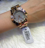 Marc Jacobs Amy Mother of Pearl Black Dial Rose Gold Steel Strap Watch for Women - MBM8610 Authentic Buy Shop Now