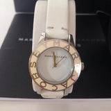 Marc Jacobs Blade White Dial White Leather Strap Watch for Women - MBM1179 Authentic Buy Shop Now