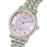 Tissot Carson Premium Lady Mother of Pearl Pink Dial Silver Steel Strap Watch For Women - T122.210.11.159.00 Authentic Buy Shop Now