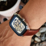 Fossil Inscription Automatic Skeleton Blue Dial Brown Leather Strap Watch for Men - BQ2571 Authentic Buy Shop Now