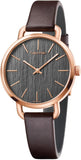 Calvin Klein Even Grey Dial Brown Leather Strap Watch for Women - K7B236G3 Authentic Buy Shop Now