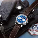 Breitling Top Time B01 Shelby Cobra Blue Dial Brown Leather Strap Watch for Men - AB01763A1C1X1 Authentic Buy Shop Now