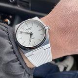 Tissot PRX 40 White Dial White Rubber Strap Watch For Men - T137.410.17.011.00 Authentic Buy Shop Now