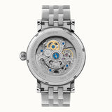 Fossil Boyfriend Automatic Skeleton Silver Dial Silver Steel Strap Watch for Women - ME3067 Authentic Buy Shop Now