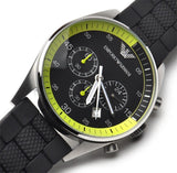 Emporio Armani Chronograph Black Dial Black Rubber Strap Watch For Men - AR5865 Authentic Buy Shop Now