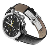 Tissot PRC 200 Chronograph Black Dial Black Leather Strap Watch For Men - T055.417.16.057.00 Authentic Buy Shop Now