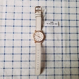Coach Delancey White Dial White Leather Strap Watch for Women - 14502716 Authentic Buy Shop Now
