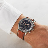 Fossil Goodwin Chronograph Blue Dial Brown Leather Strap Watch for Men - FS5414 Authentic Buy Shop Now