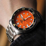 Seiko 5 Sports Automatic Orange Dial Silver Steel Strap Watch For Men - SRPD59K1 Authentic Buy Shop Now
