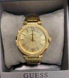 Guess Soho Champagne Dial Stainless Steel Mesh Bracelet Watch For Women - W0638L2 Authentic Buy Shop Now