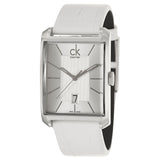 Calvin Klein Window White Dial White Leather Strap Watch for Men - K2M21120 Authentic Buy Shop Now