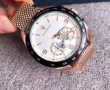 Maserati Traguardo 45mm Chronograph Rose Gold Mesh Strap White Dial Watch For Men - R8873612011 Authentic Buy Shop Now