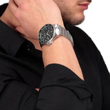 Maserati SFIDA Chronograph Black Dial Silver Steel Strap Watch For Men - R8853140005 Authentic Buy Shop Now