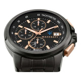 Maserati Successo Solar Black Dial Grey Steel Strap Watch For Men - R8873645001 Authentic Buy Shop Now