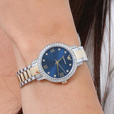 Emporio Armani Cleo Blue Dial Two Tone Steel Strap Watch for Women - AR11576 Authentic Buy Shop Now
