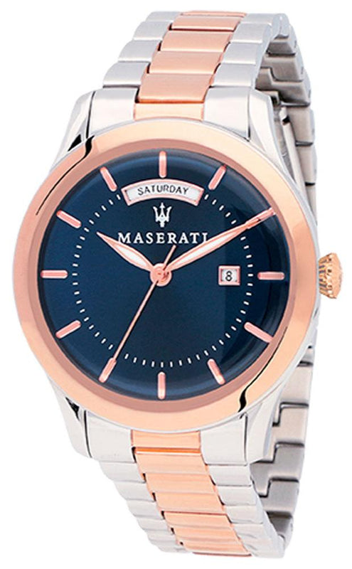 Maserati Tradizione Blue Dial Two Tone Steel Strap Watch For Men - R8853125001 Authentic Buy Shop Now