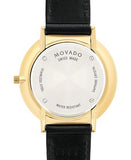 Movado Ultra Slim Black Dial Black Leather Strap Watch For Women - 0607091 Authentic Buy Shop Now
