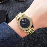 Movado Bold Black Dial Gold Steel Strap Unisex Watch - 3600397 Authentic Buy Shop Now