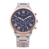 Guess Hendrix Chronograph Blue Dial Two Tone Steel Strap Watch for Men - W1309G4 Authentic Buy Shop Now