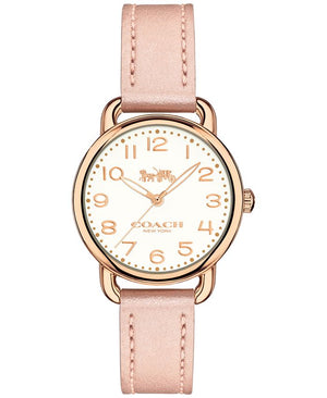 Coach Delancey Cream Dial Blush Pink Leather Strap Watch for Women - 14502750 Authentic Buy Shop Now