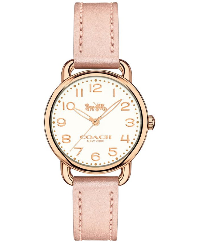Coach Delancey Cream Dial Blush Pink Leather Strap Watch for Women - 14502750 Authentic Buy Shop Now