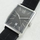 Calvin Klein Window Black Dial Black Leather Strap Watch for Men - K2M21107 Authentic Buy Shop Now