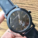 Burberry The City Black Dial Black Leather Strap Watch for Men - BU9906 Authentic Buy Shop Now