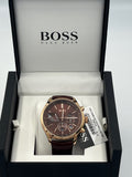 Hugo Boss Grand Prix Brown Dial Brown Leather Strap Watch for Men - 1513605 Authentic Buy Shop Now
