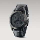 Gucci G Timeless Chronograph Black Dial Black Leather Strap Watch For Men - YA126244 Authentic Buy Shop Now