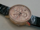 Calvin Klein Post Minimal Chronograph Rose Gold Dial Black Leather Strap Watch for Men - K7627201 Authentic Buy Shop Now