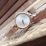 Calvin Klein Authentic Silver Dial Rose Gold Mesh Bracelet Watch for Women - K8G23626 Authentic Buy Shop Now