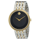 Movado Museum Esperanza Black Dial Two Tone Steel Strap Watch For Men - 0607058 Authentic Buy Shop Now