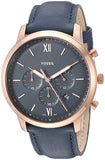 Fossil Neutra Chronograph Blue Dial Blue Leather Strap Watch for Men - FS5454 Authentic Buy Shop Now